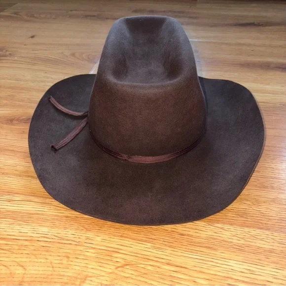 Vintage Beaver Hats Brand 10X Quality Custom Made Brown Cowboy Hat 7 3/8